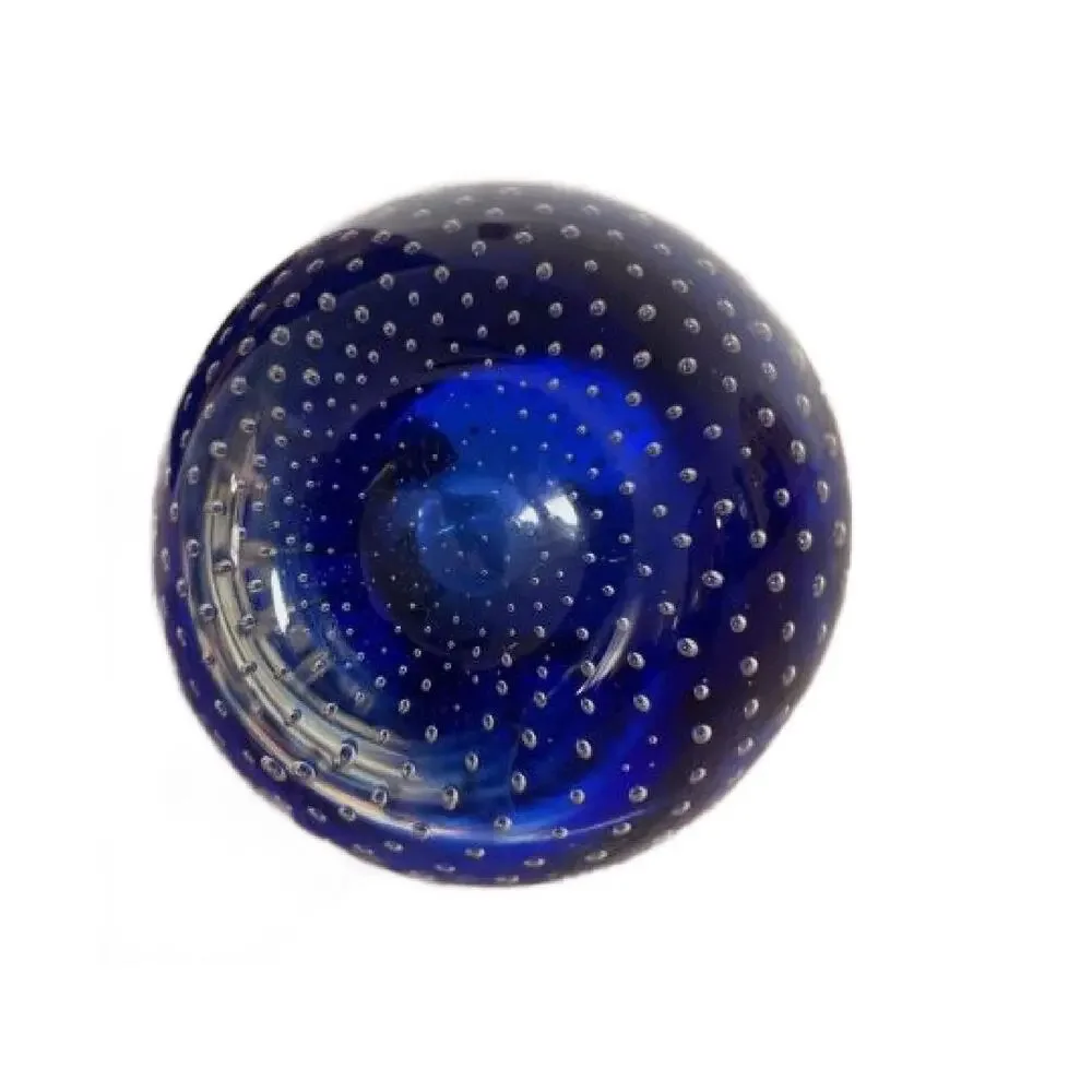 Vintage Cobalt Blue Bullicante ART Glass Pear, 5.5